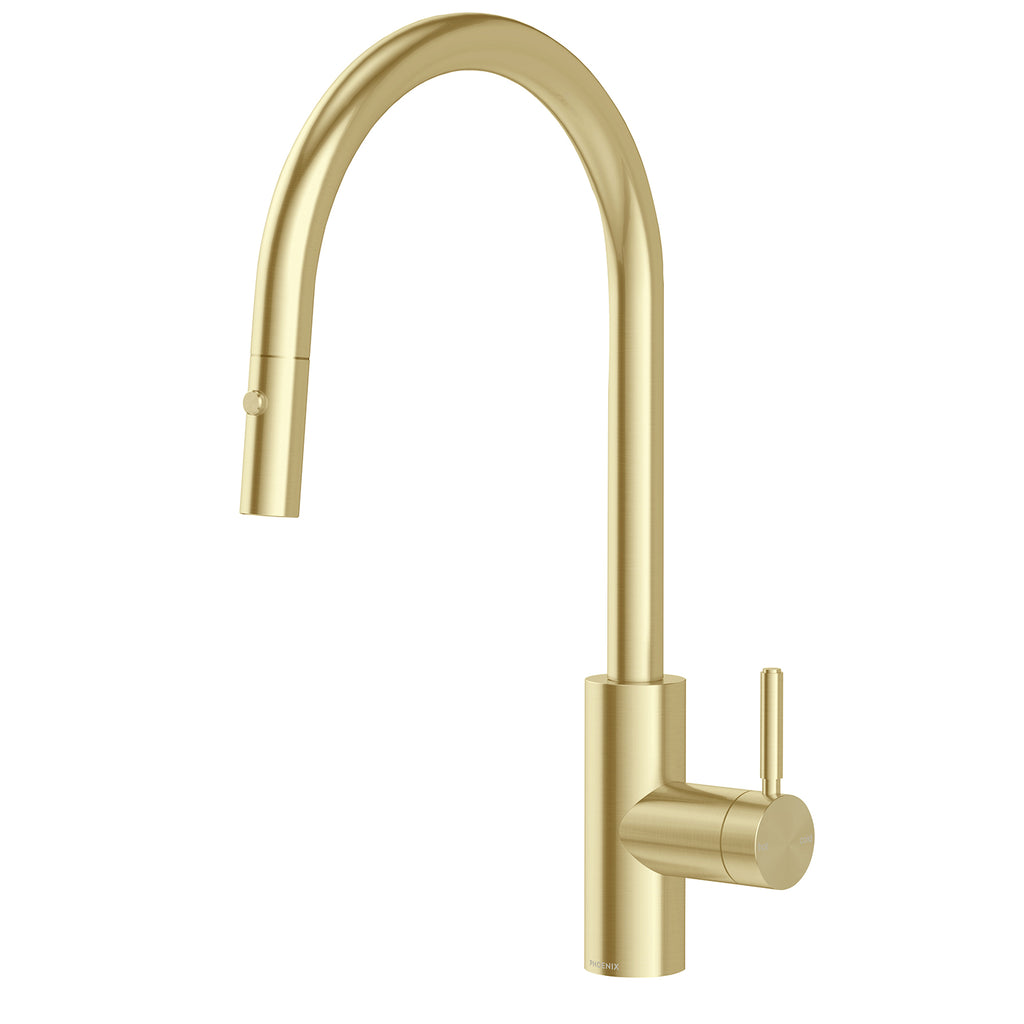Sink Package 2 – Matte White Sink & Brushed Gold Mixer