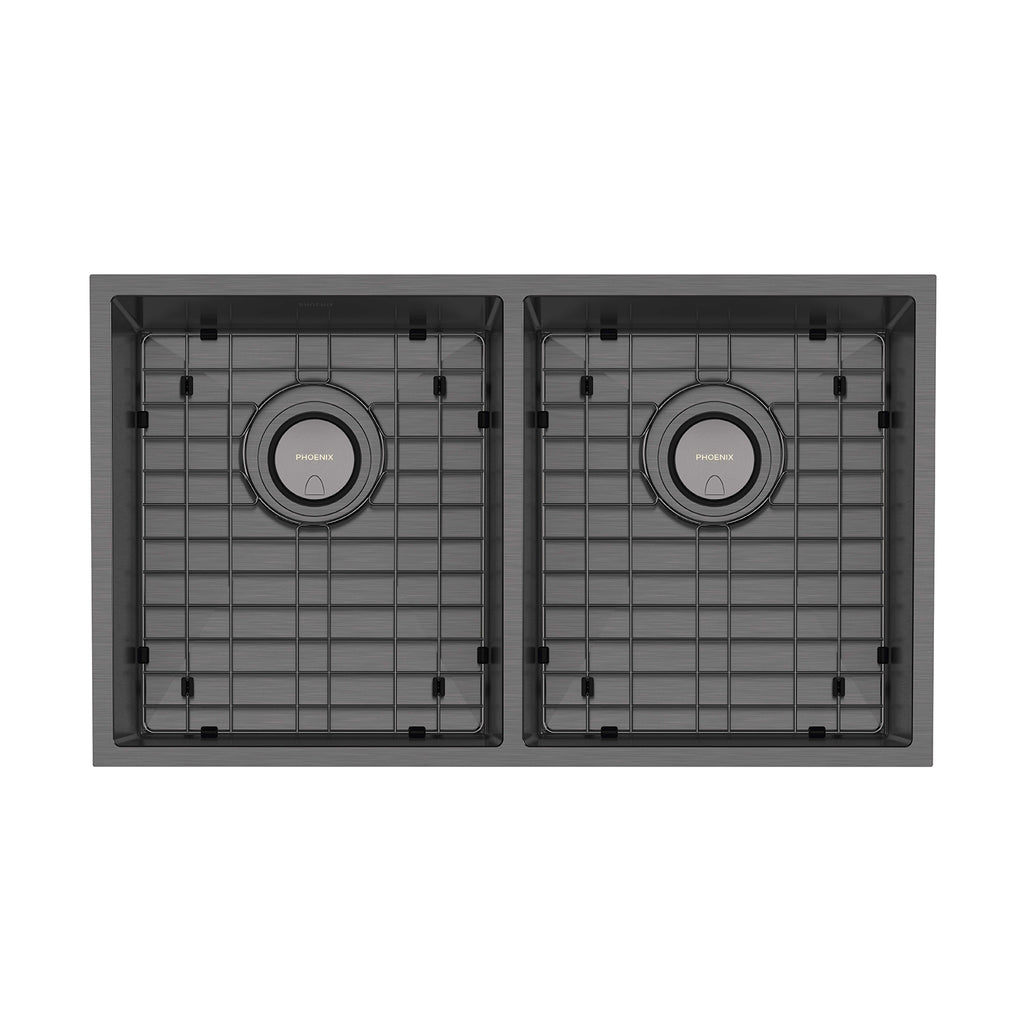 Phoenix 4000 Series Double Bowl Sink - Brushed Carbon Finish