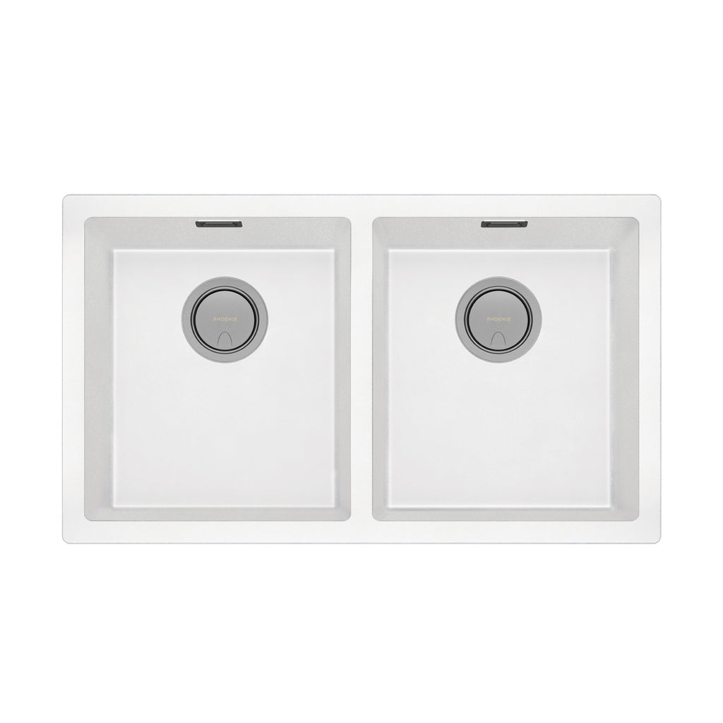 Sink Package 2 – Matte White Sink & Brushed Gold Mixer