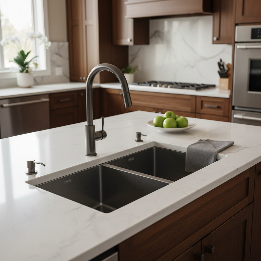 Phoenix 4000 Double Bowl Sink in Kitchen